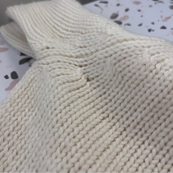 Vintage 60s Tarni Wool Knit Sweater Beaded Floral Eyelet Trim Cream 38 - Picture 5 of 5